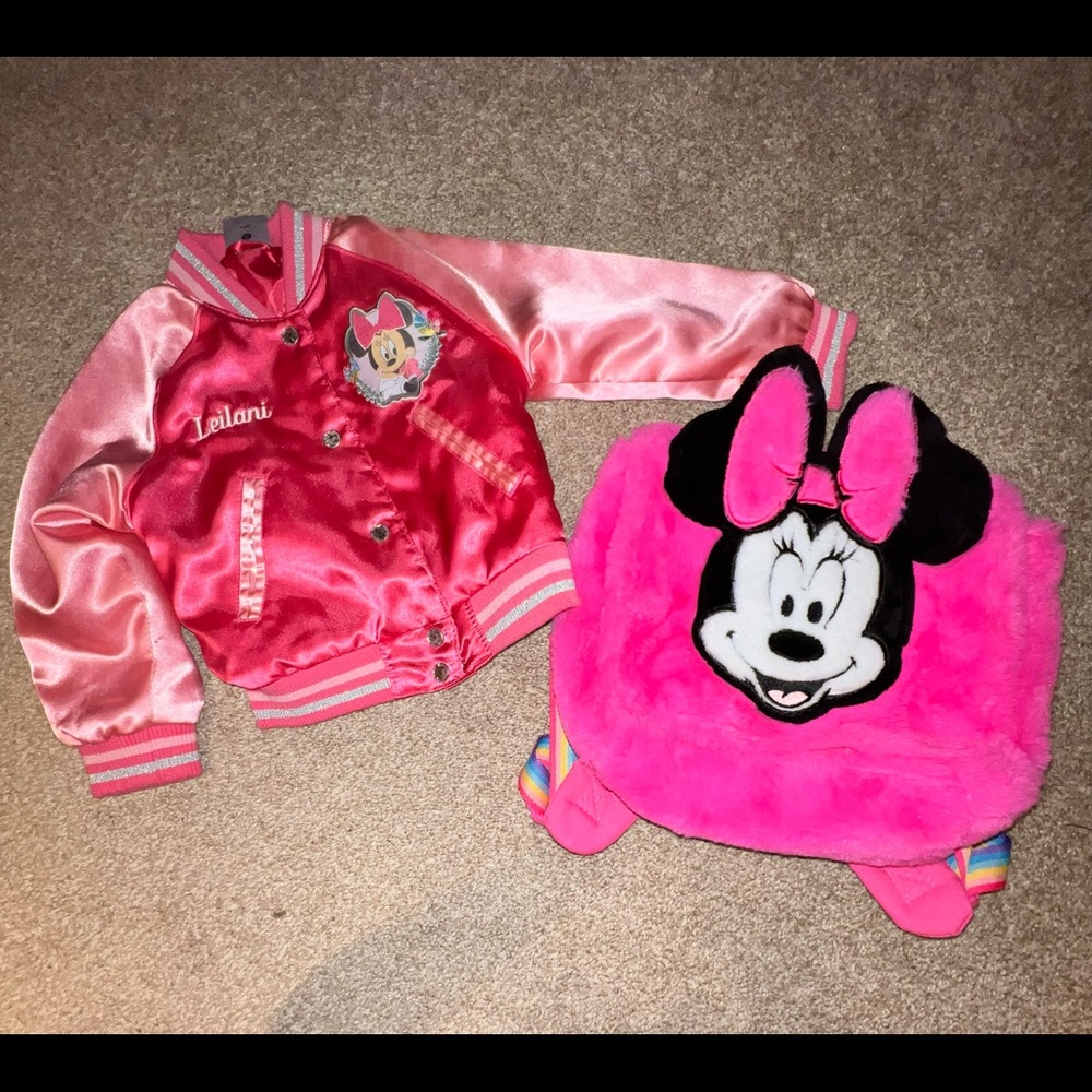 Personalized “Leilani” Minnie Mouse Jacket & Backpack combo!